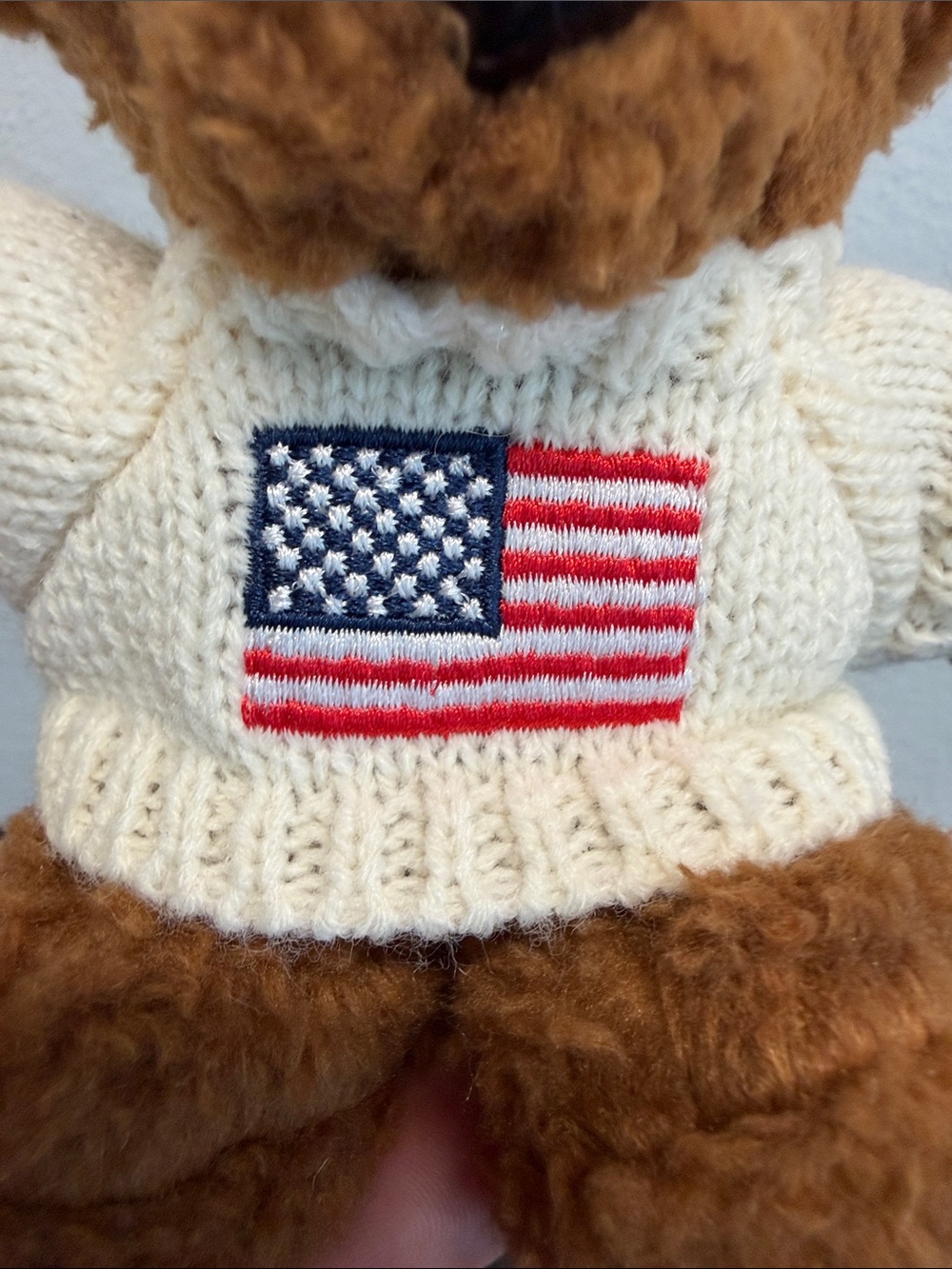 Natasha | Whimsical Teddy Bear Sweater w/ American Flag Bag Charm🇺🇸 🧸 - Picture 4 of 7